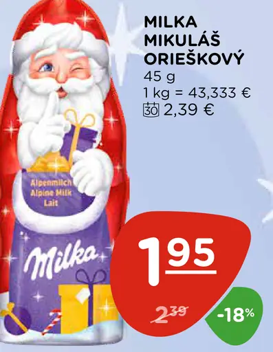 Milka Mikuláš orieškový