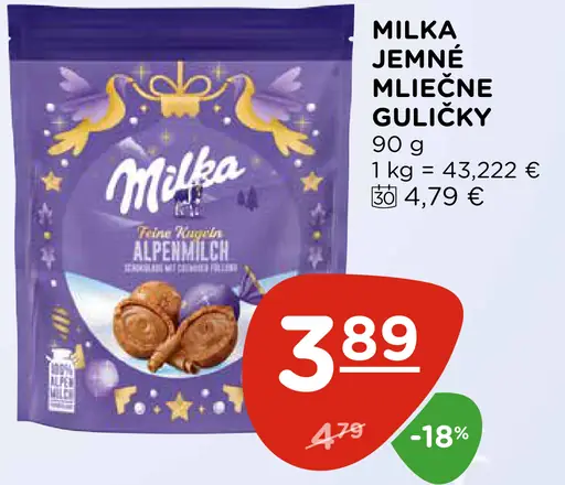 Milka jemné mliečne guľičky