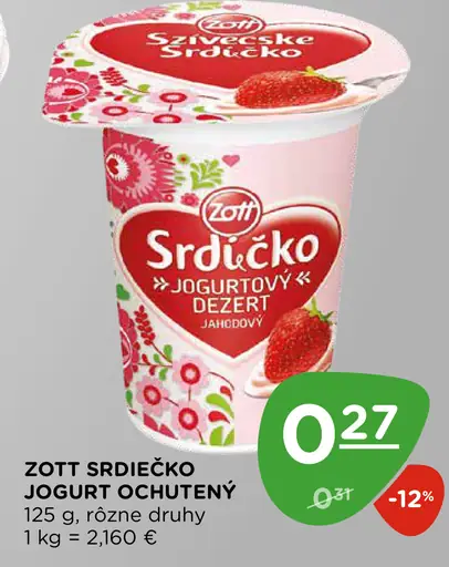 Zott Srdiečko Jogurt ochutený
