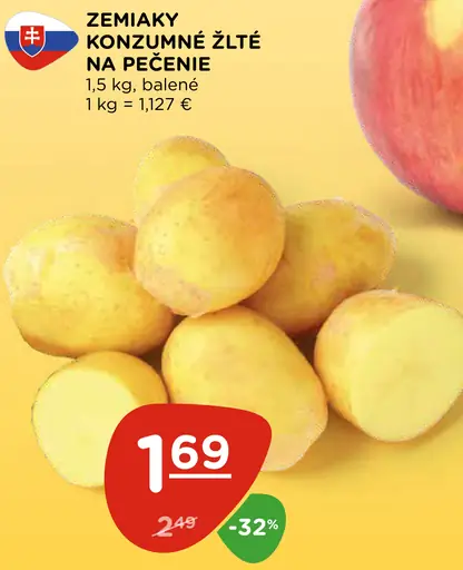 Zemiaky konzumné žlté na pečenie