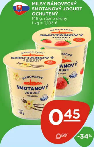 Milsy Bánovecký smotanový jogurt marhuľa