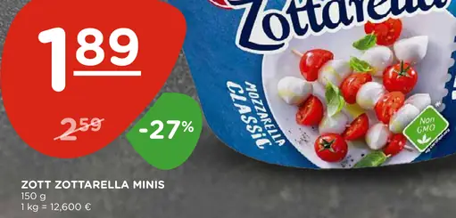 Zott Zottarella Minis Mozzarella Classic