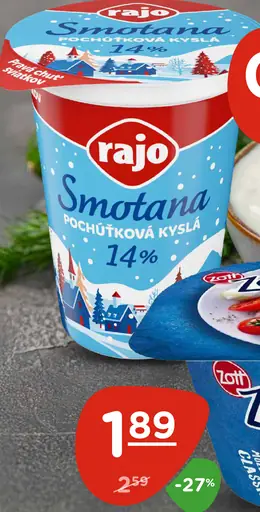 Rajo Smotana pochúťková kyslá 14%