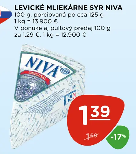 LEVICKÉ MLIEKÁRNE Syr Niva