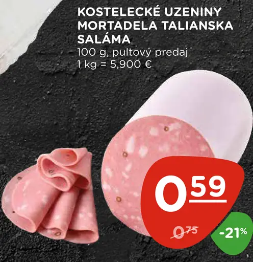 Kostelecké Uzeniny Mortadela talianska saláma