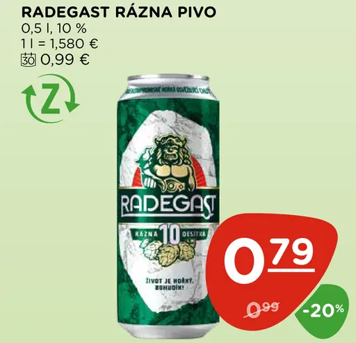 Radegast rázna plechovka