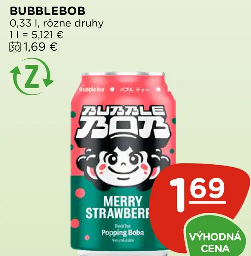 Bubblebob Merry Strawberry plechovka
