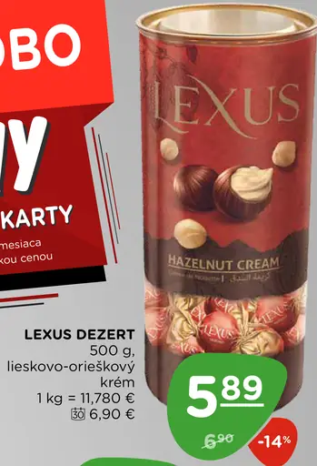 Lexus Dezert lieskovo-orieškový krém
