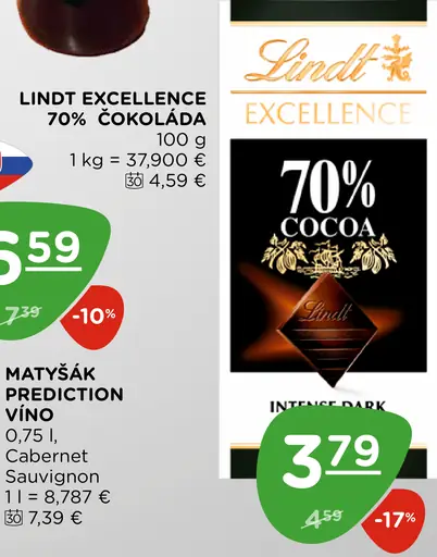 Lindt Excellence 70% Čokoláda Intense Dark