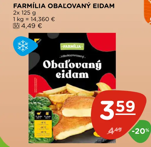 Farmiľa obalovaný eidam