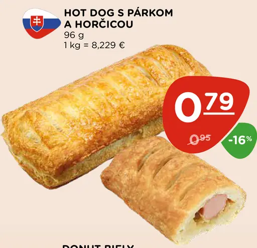 Hot dog s párkom a horčicou