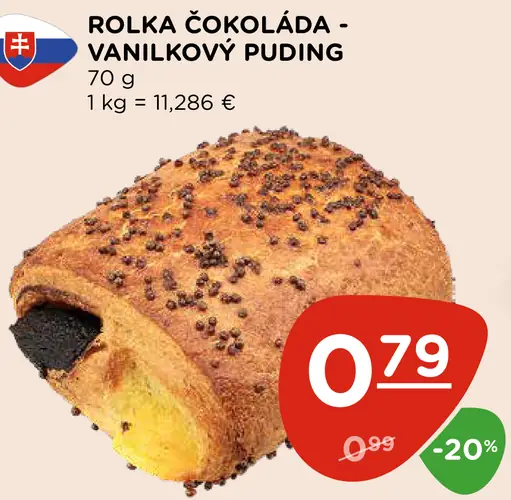 Rolka Čokoláda - Vanilkový Puding