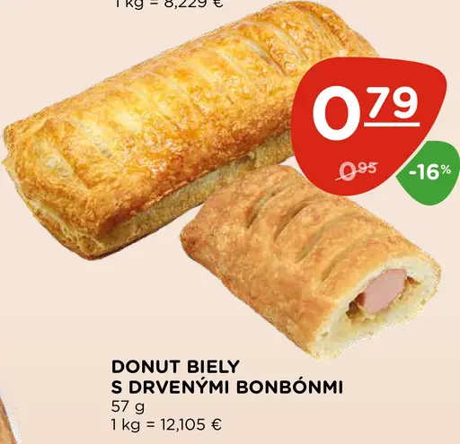 Donut biely s drvenými bonbónmi