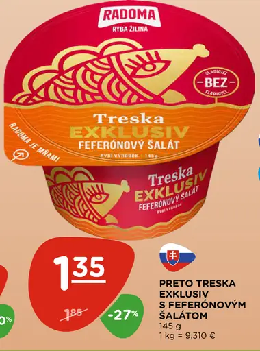 Radoma Treska Exklusiv s feferónovým šalátom