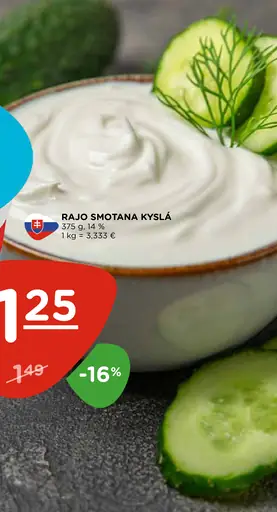 Rajo smotana pochúťková kyslá
