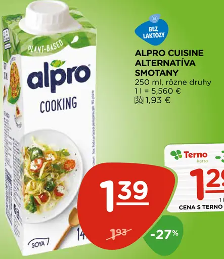 Alpro Cuisine Alternatíva Smotany