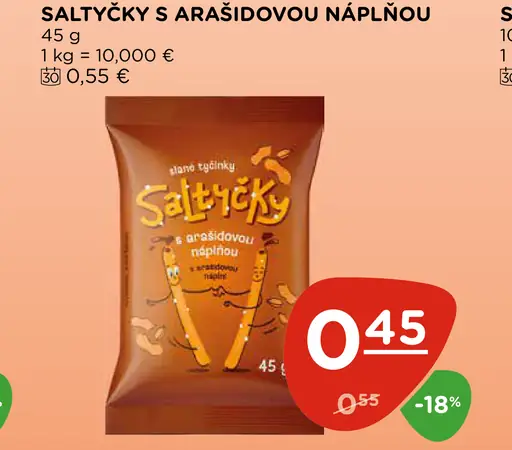 Saltyčky s arašidovou náplňou