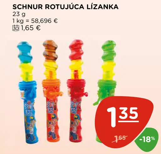 Schnur rotujúca lízanka