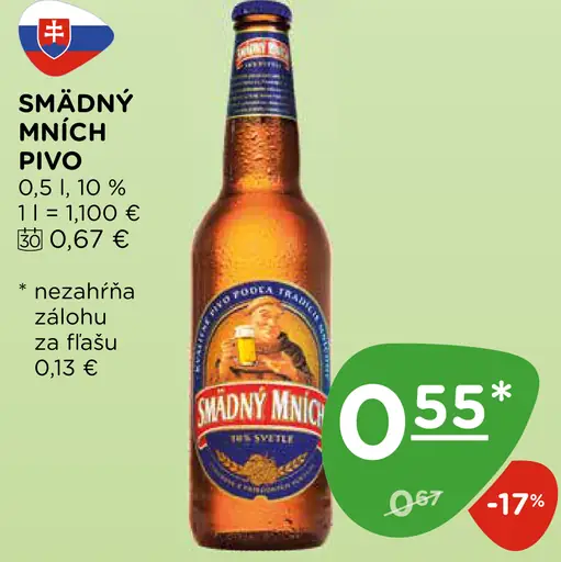 Šmädný Mních pivo