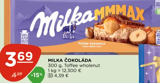 Milka čokoláda Toffee wholenut