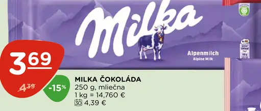 Milka Mliečna čokoláda