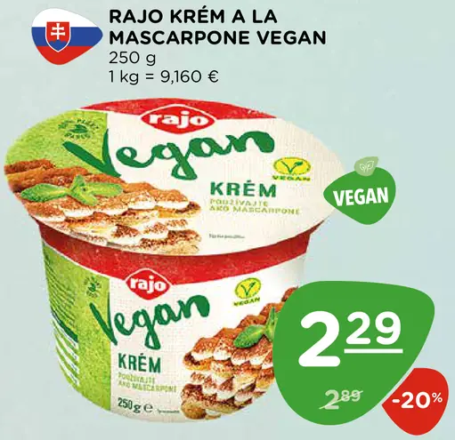 Rajo krém a la mascarpone vegan