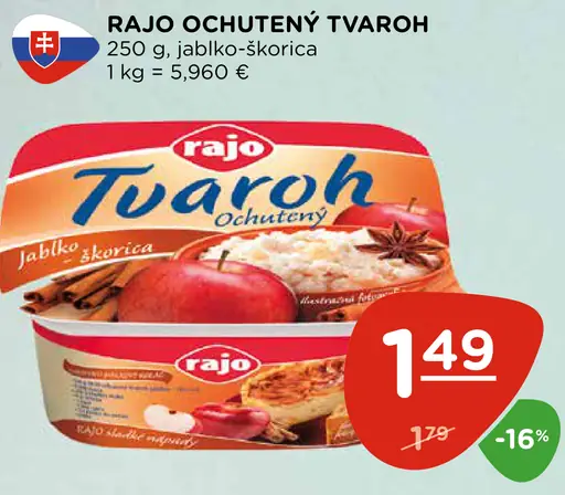 Rajo Ochutený tvaroh jablko a škorica