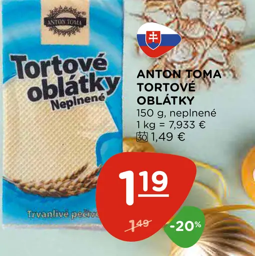 Anton Toma Tortové oblátky neplnené