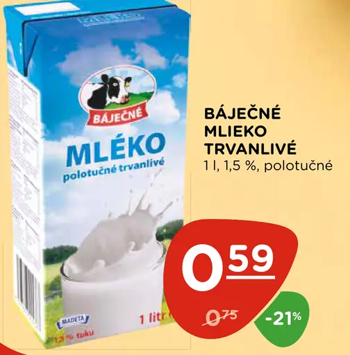 Báječné Mlieko trvanlivé