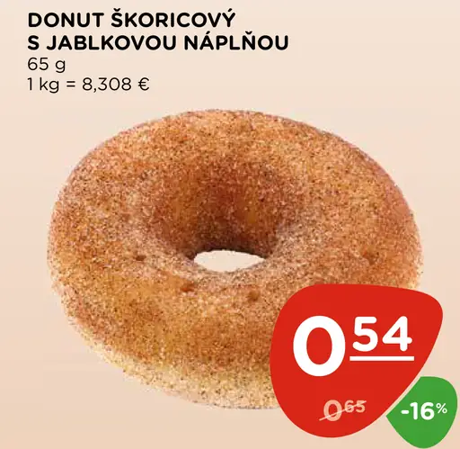 Donut škoricový s jablkovou náplňou