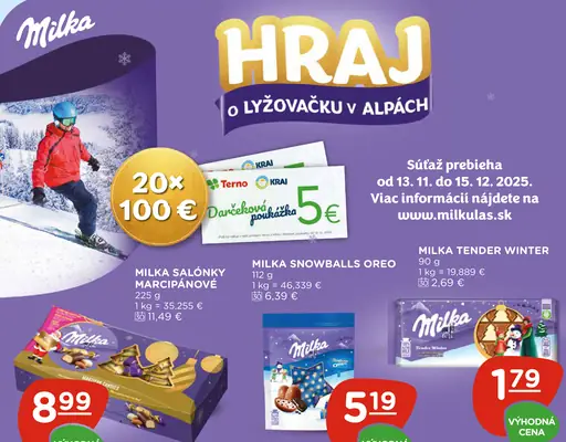 Milka salónky marcipanové