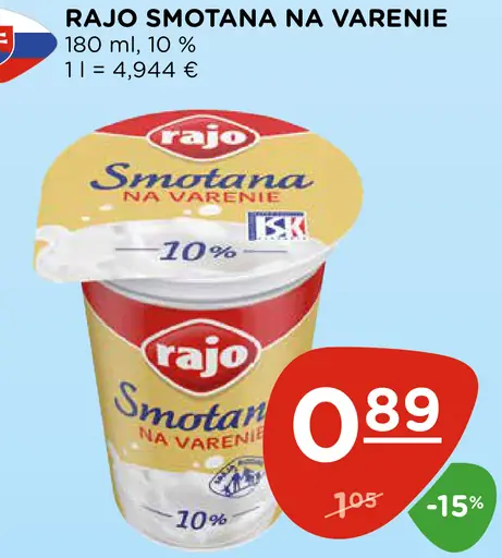 Rajo Smotana na varenie