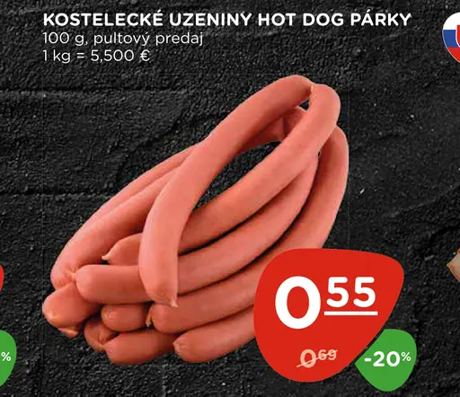Kostelecké Uzeniny Hot Dog Párky