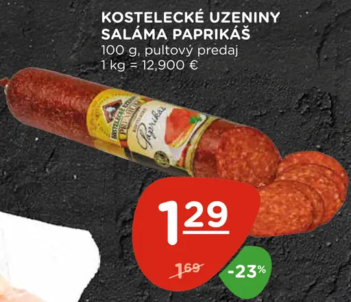 Kostelecké Uzeniny Saláma Paprikás