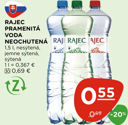 Rajec Pramenitá voda nesýtená