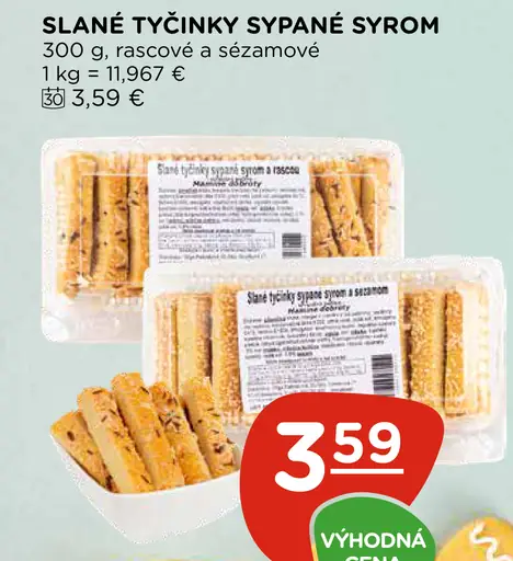 Slané tyčinky sypané syrom