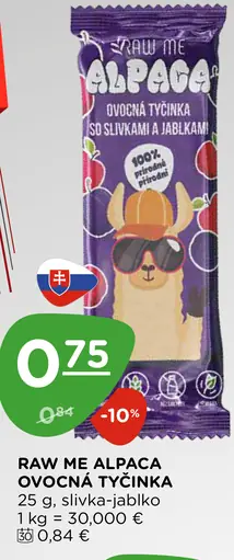 Raw Me Alpaca Ovocná tyčinka