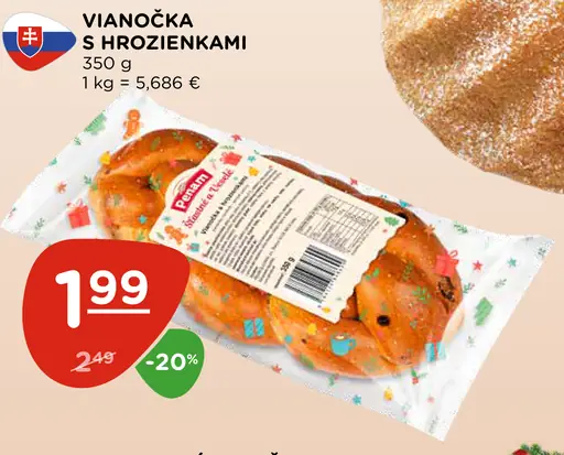 Vianočka s hrozienkami