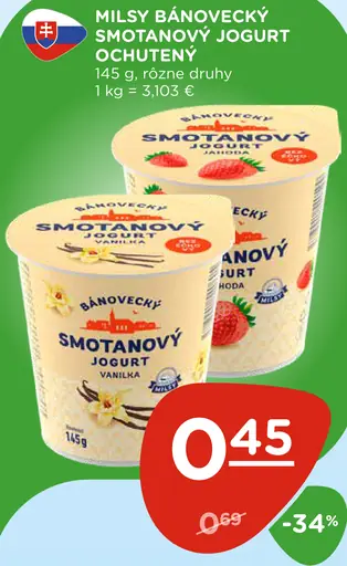Milsy Bánovecký smotanový jogurt marhuľa