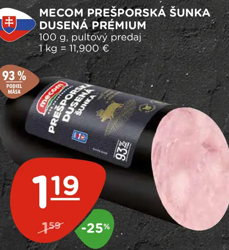 Mecom prešporská šunka dusená prémiová
