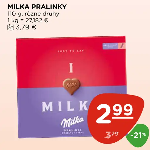 Milka pralinky