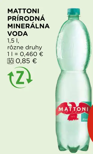 Mattoni Prírodná minerálna voda sýtená