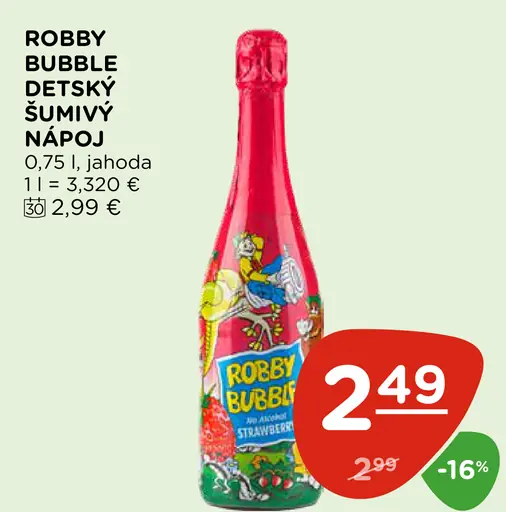Robby Bubble detský šumivý nápoj