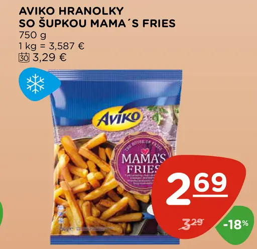 Aviko hranolky so šupkou Mama's Fries