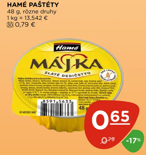 Hamé Paštéty rôzne druhy