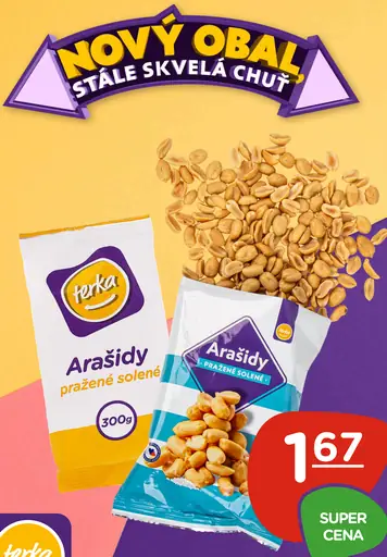 Terka arašidy pražené, solené, lúpané