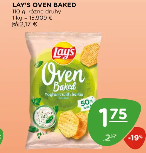 Lay’s Oven Baked zemiakové snacky rôzne druhy