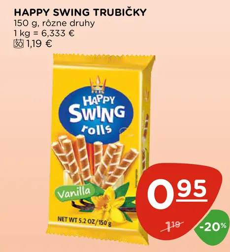 Happy Swing trubičky rôzne druhy