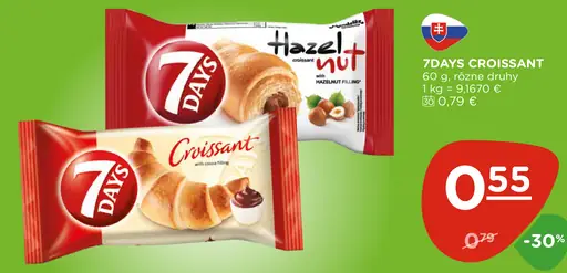 7Days croissant rôzne druhy
