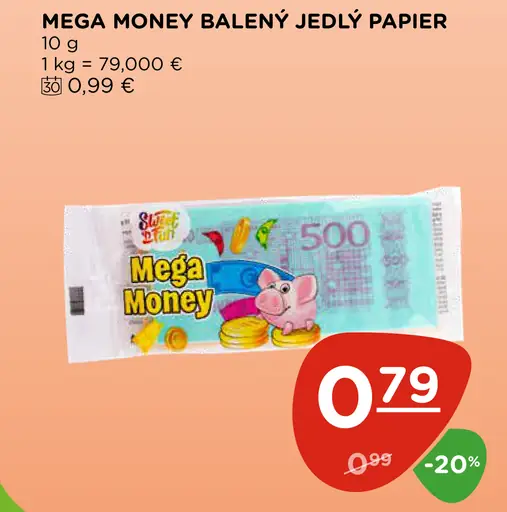 Mega Money Balený jedlý papier
